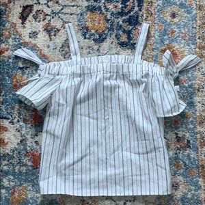 striped off the shoulder top